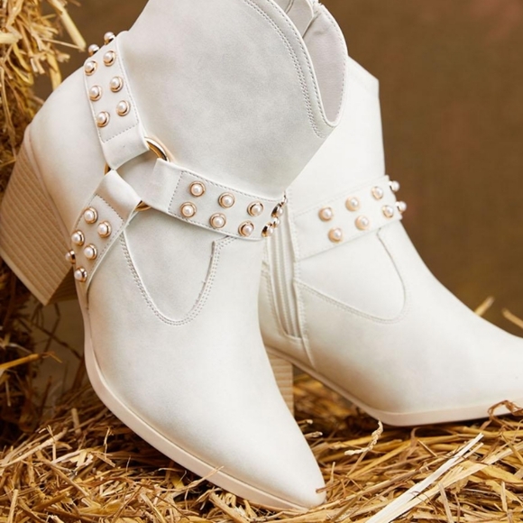 Faux Leather Ankle Boots - Picture 1 of 8